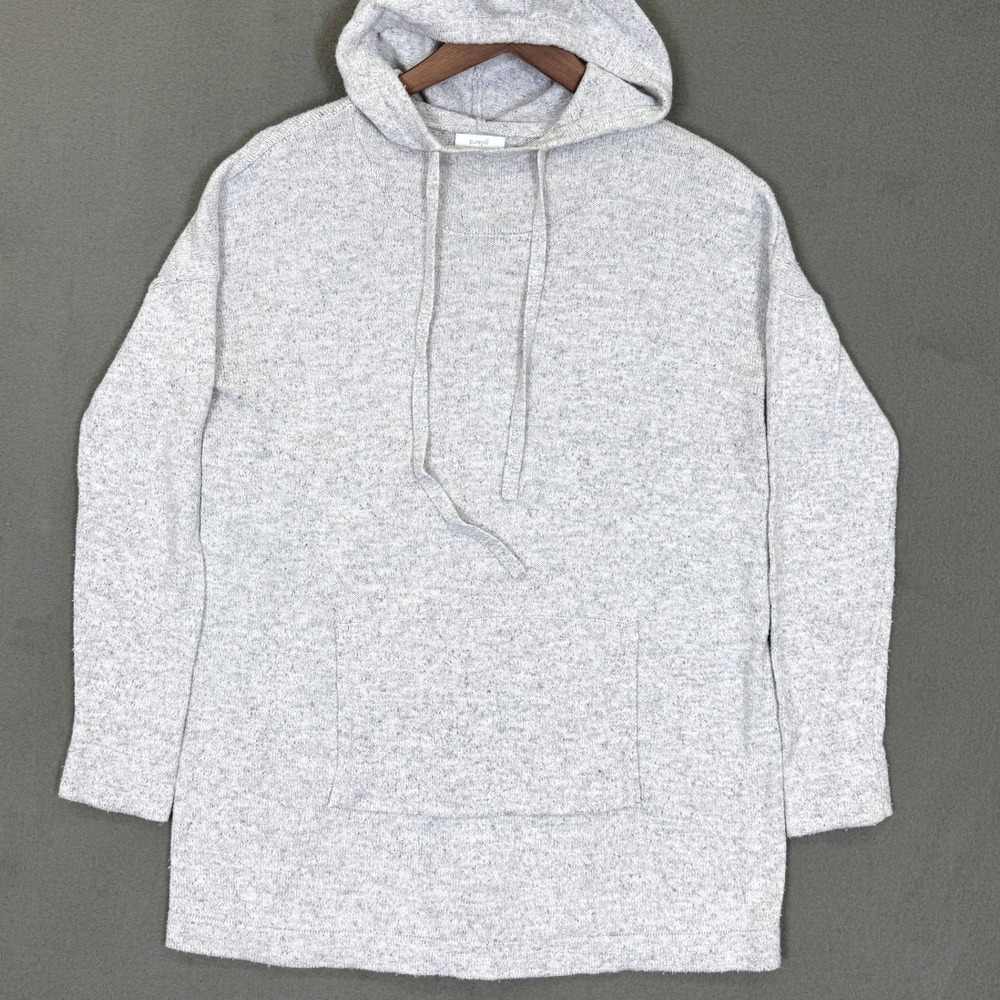 Pure Jill Sweater Hoodie Women S Gray Marl Long Sleeve Knit Pullover Loungewear